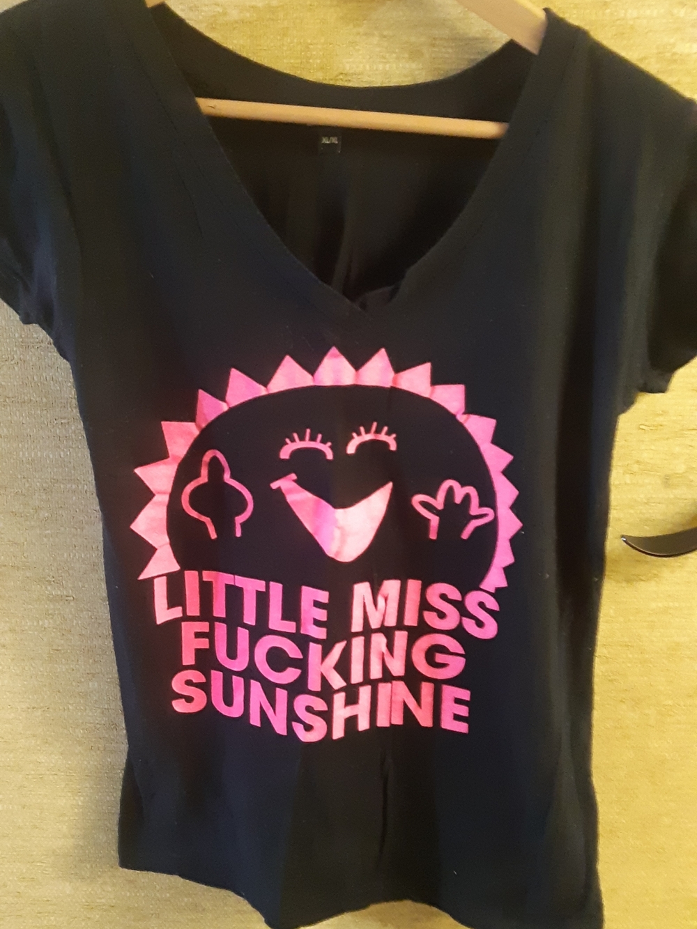 5/$25.00 Women's Sarcastic Black Cap Sleeve with Pink Little Miss F**king 🌞
